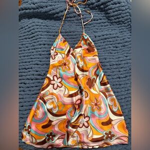 Multi-Color Backless mini dress from Garage!🧡 No tags but never worn before!